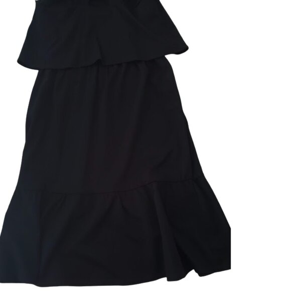 J Jill Women's Black Tiered Sleeveless Cross Strap Midi XS Petite Dress NWT - Picture 10 of 14